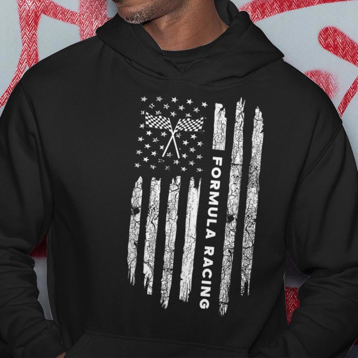 USA Racing Dad Athletic Colorblock Fleece Hoodie