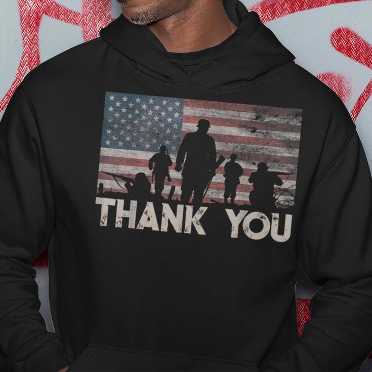 American Flag Thank You Military Appreciation Hoodie Unique Gifts