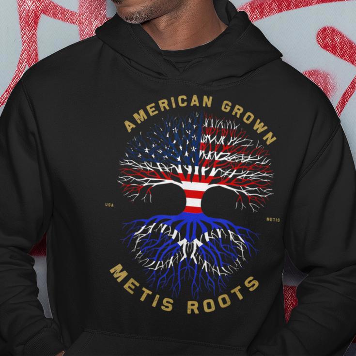 American Grown With Metis Roots Tree Usa Flag Unique Hoodie Unique Gifts