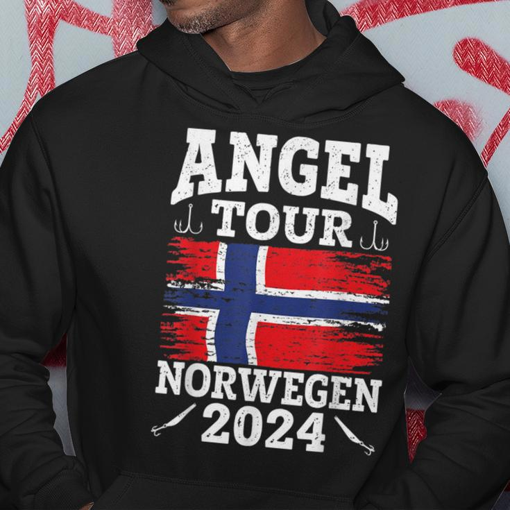 Angel Tour Norway 2024 Fishing Team Norway Flag Angler Hoodie Lustige Geschenke