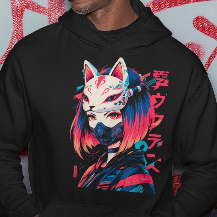 Anime Manga Cyberpunk Aesthetic Techwear Harajuku Kitsune Hoodie Lustige Geschenke