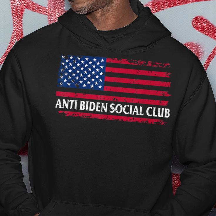 Anti Biden Social Club American Flag Retro Vintage Hoodie Unique Gifts