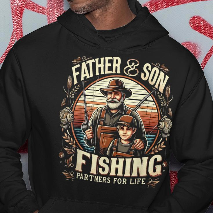 Apparel Dad And Son Fishing Partners For Life Fathers Day Hoodie Funny Gifts