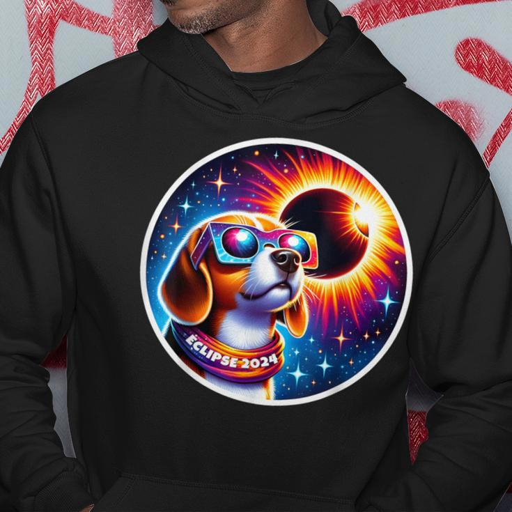 April 2024 Solar Eclipse Dog Wearing Solar Eclipse Glasses Hoodie Unique Gifts