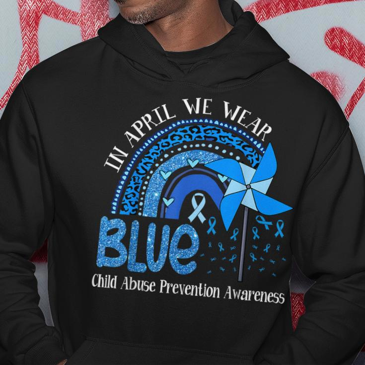 In April We Wear Blue For Child Abuse Prevention Awareness Hoodie Unique Gifts