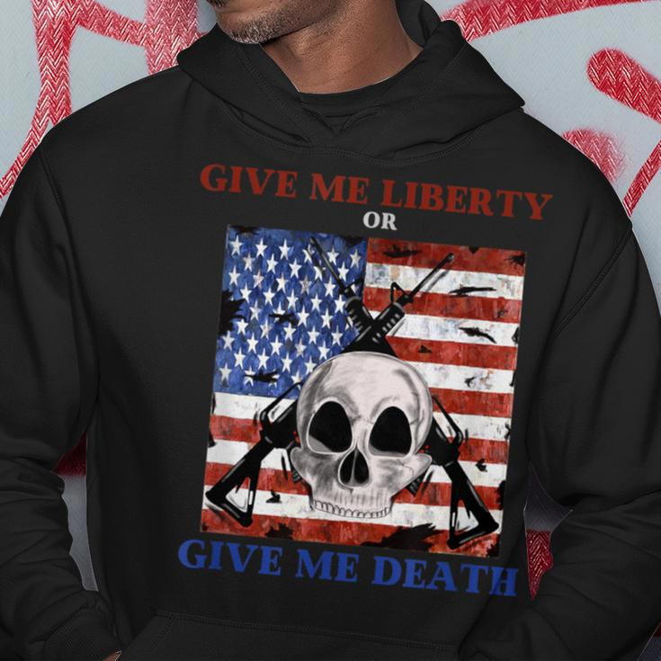 Ar-15 Give Me Liberty Or Give Me Death Skull Hoodie Unique Gifts