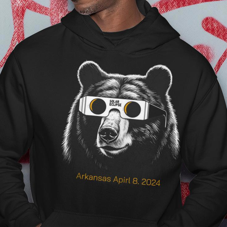 Arkansas April 8 Total Solar Eclipse 2024 Bear Fan Hoodie Unique Gifts