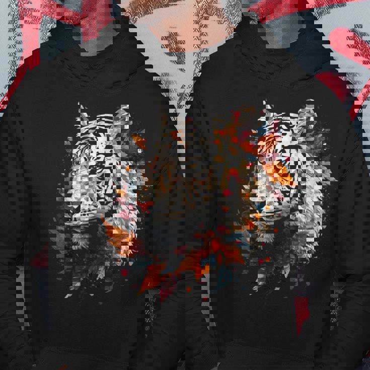 Arte De Tigre Otoño Hojas Zoo Animal Tigre Sudadera Regalos divertidos