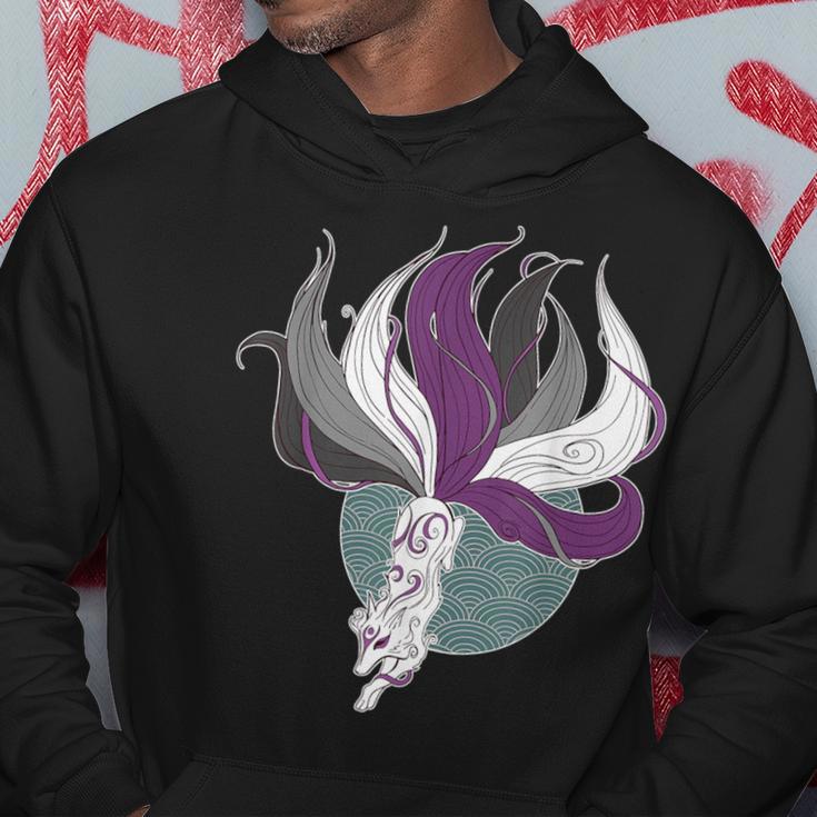 Asexual Kitsune Ace Pride Flag Demisexual Anime Furry Fox Hoodie Unique Gifts