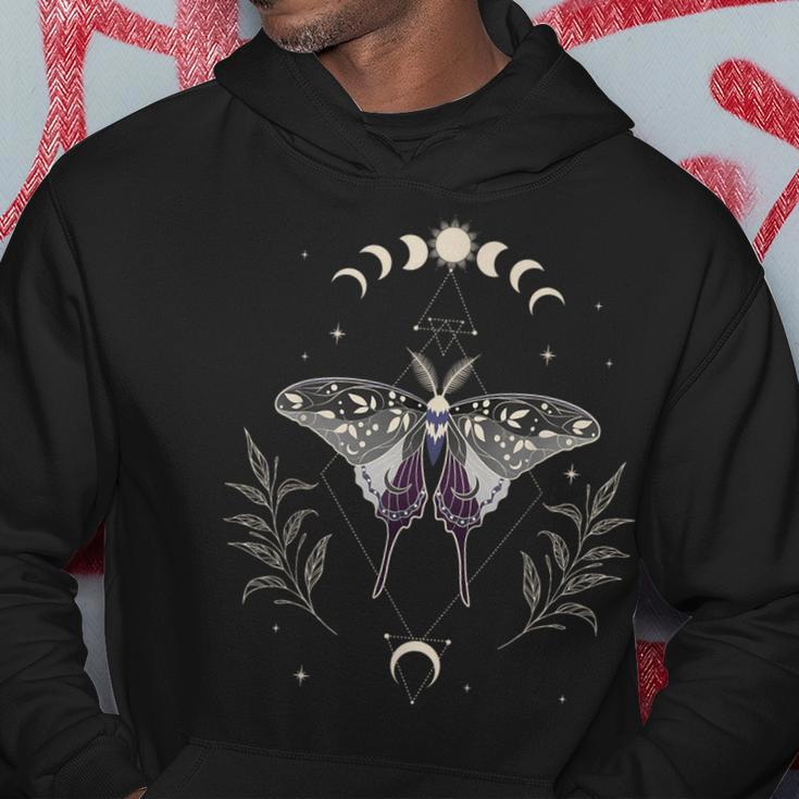 Asexual Luna Moth Cottagecore Lgbt Ace Demisexual Pride Flag Hoodie Unique Gifts