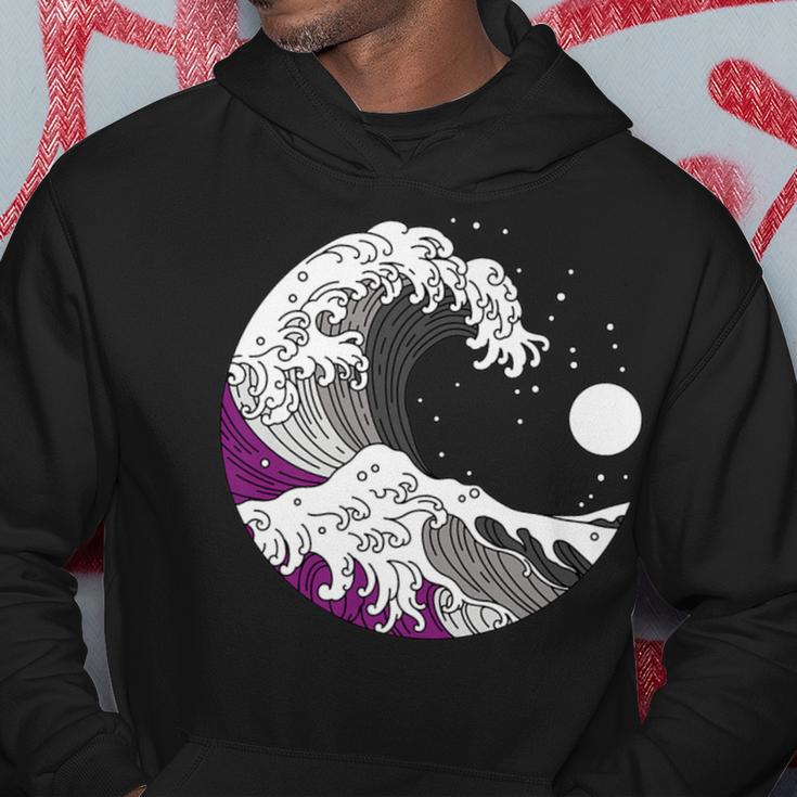 Asexual Pride Lgbtq Ace Flag Japanese Great Wave Hoodie Unique Gifts