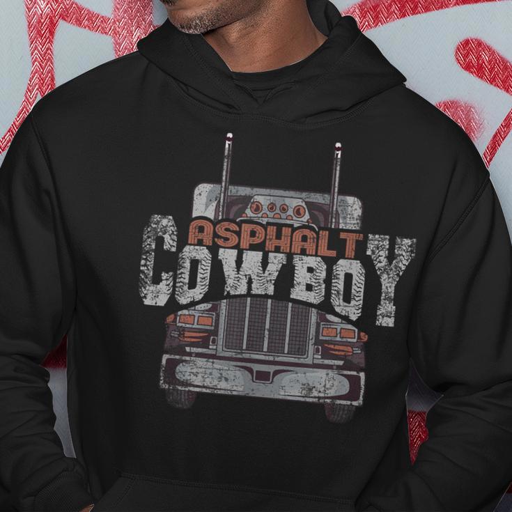 Asphalt Cowboy Cool Truck Driver Trucker Hoodie Unique Gifts