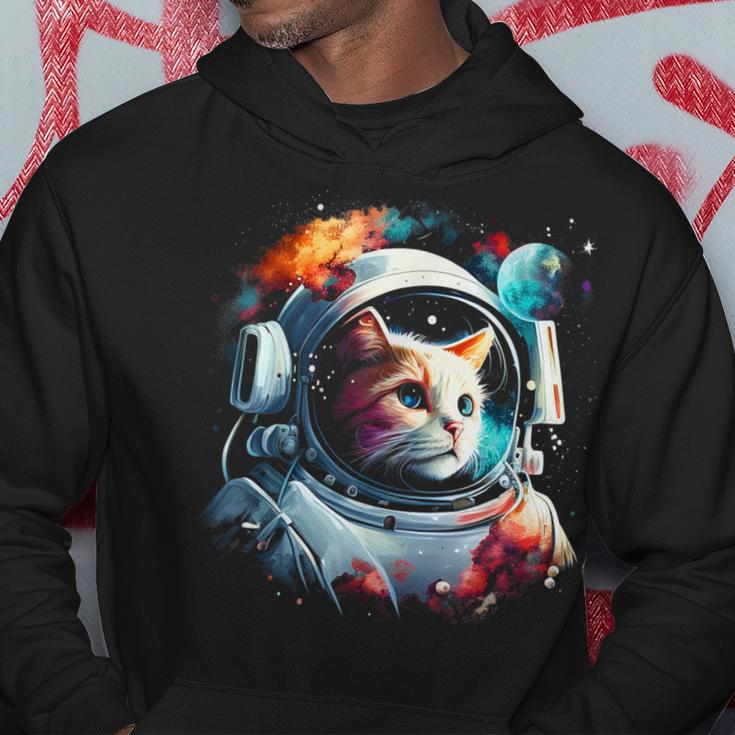 Astronaut Cat Or Space Cat On Galaxy Cat Lover Hoodie Personalized Gifts
