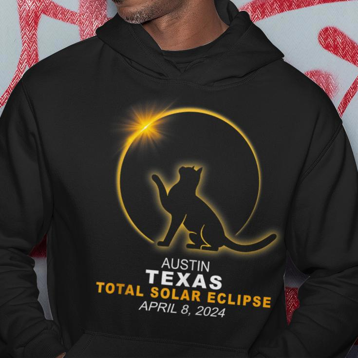 Austin Texas Cat Total Solar Eclipse 2024 Hoodie Unique Gifts