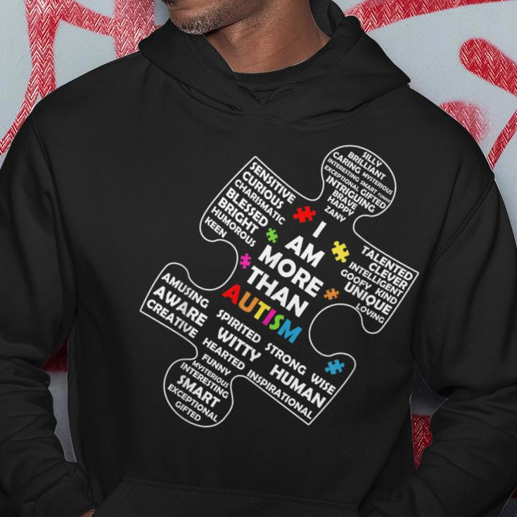I Am More Than Autism Awareness Asd Puzzle Piece Support Hoodie Unique Gifts