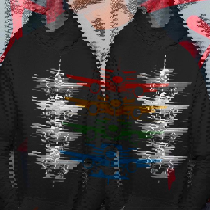 Aviation Airplane Flying Airline Colorful Enthusiast Pilot Hoodie Funny Gifts