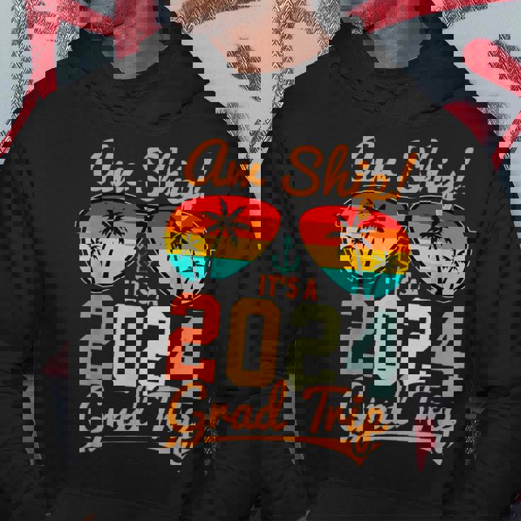 Aw Ship It's A Grad Trip 2024 Vintage Graduation Cruise 2024 Hoodie Personalized Gifts