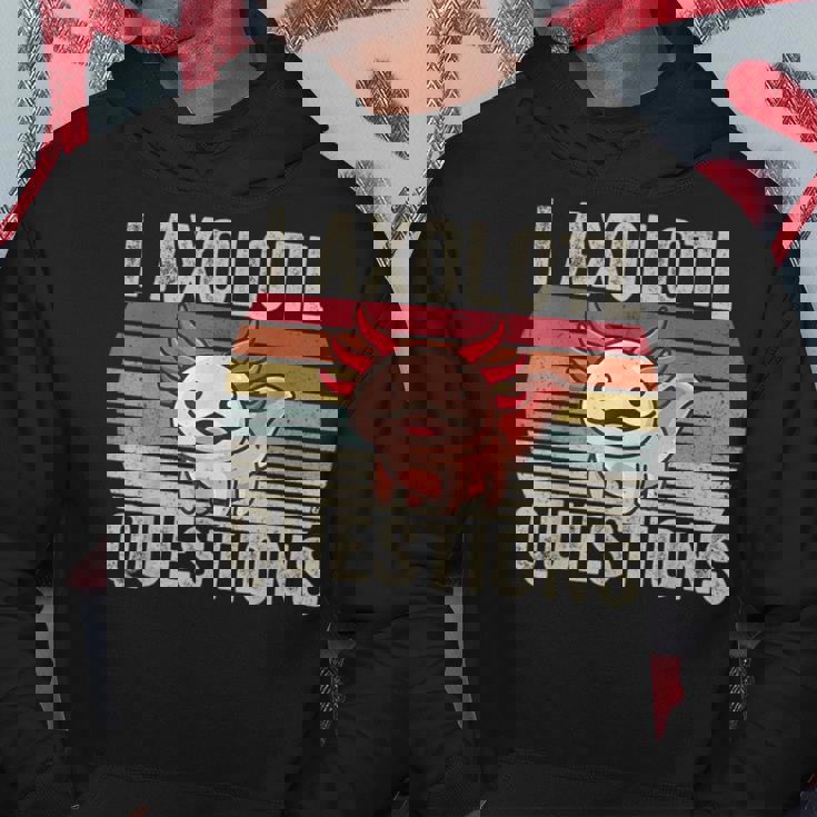 I Axolotl Preguntas Retroinatge Divertido Lindo Axolotl Sudadera Regalos divertidos