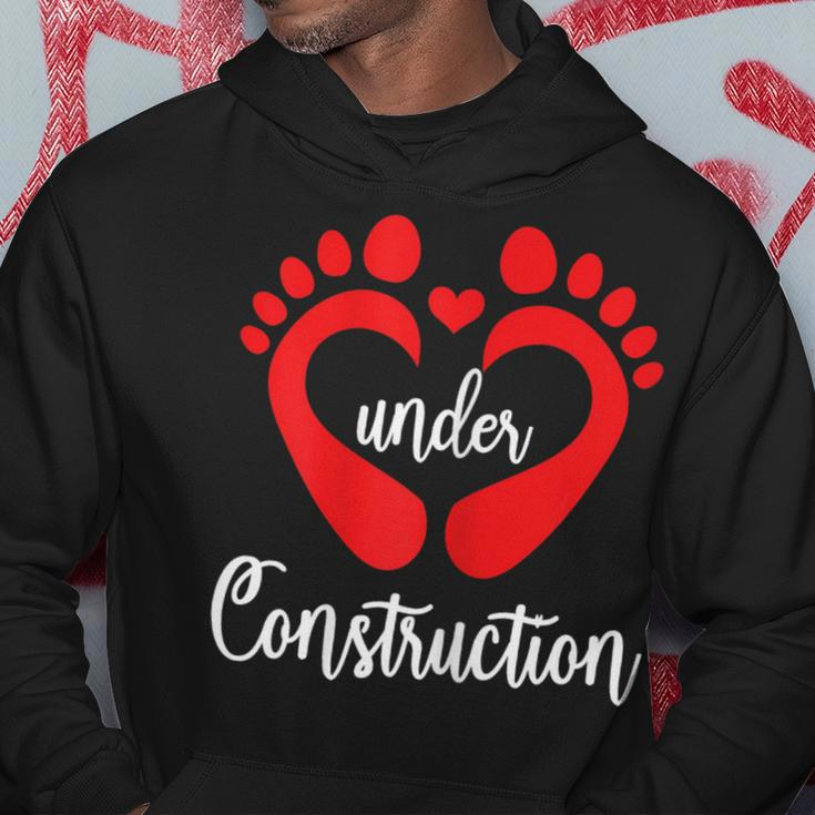 Baby Under Construction Baby Feet Heart Pregnant Maternity Hoodie Personalized Gifts