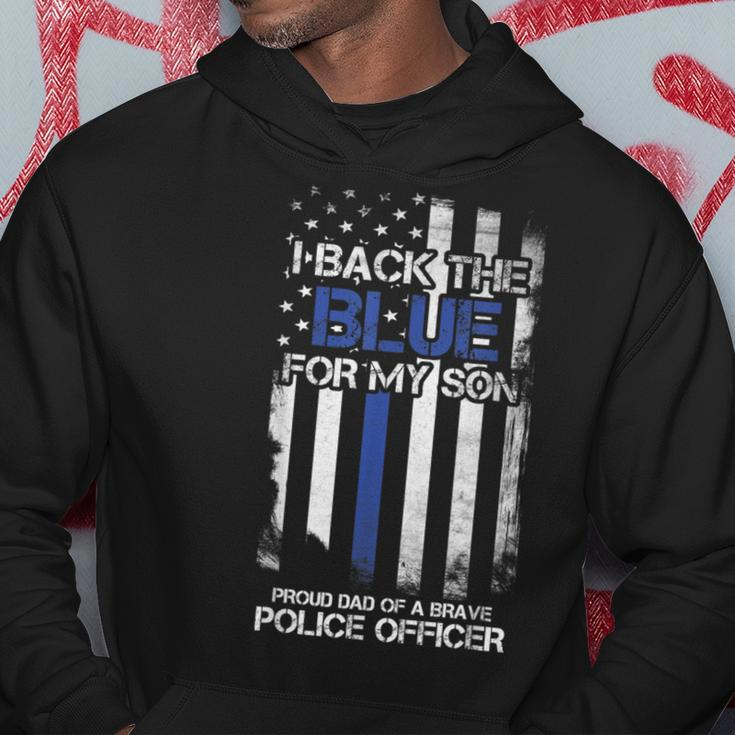 I Back The Blue For My Son Proud Dad Of A Police Officer Hoodie Unique Gifts