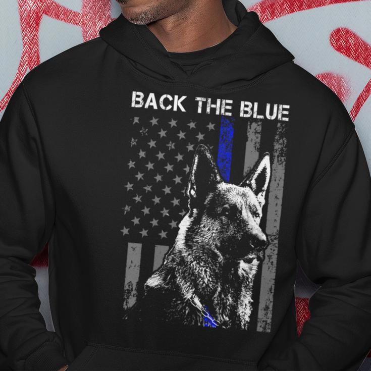Back The Blue Thin Blue Line Flag K-9 German Shepherd Police Hoodie Unique Gifts