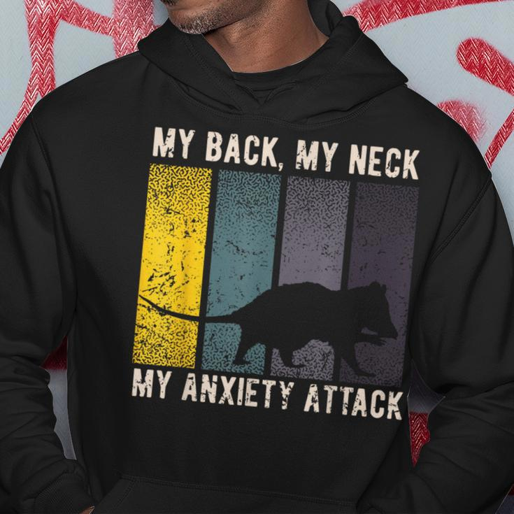 My Back My Neck My Anxiety Attack Possum Costume Opossum Hoodie Unique Gifts