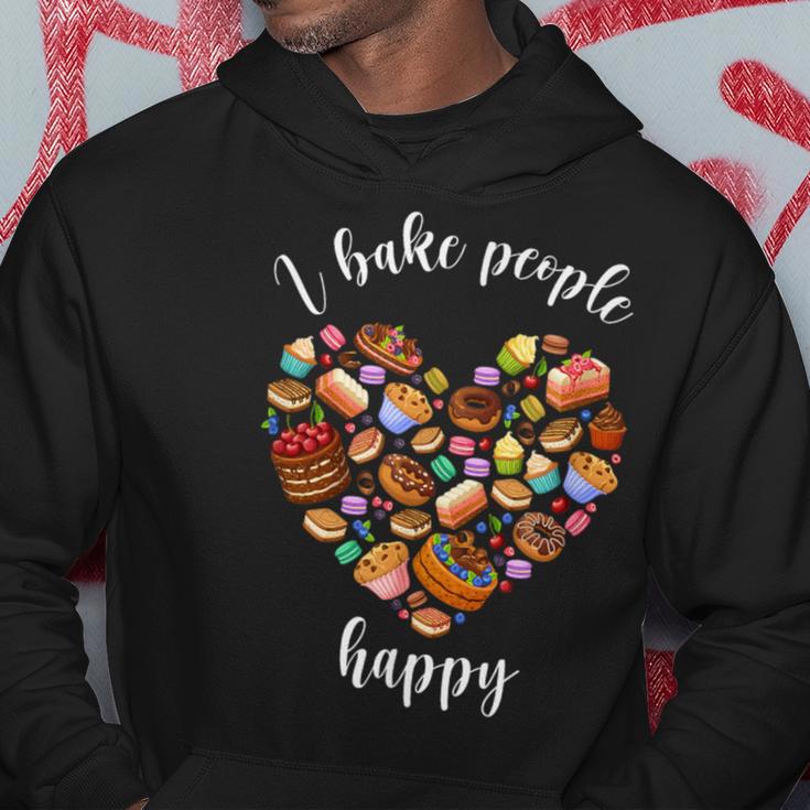 I Bake People Happy Pastry Chef Cake And Pie Baker Hoodie Unique Gifts