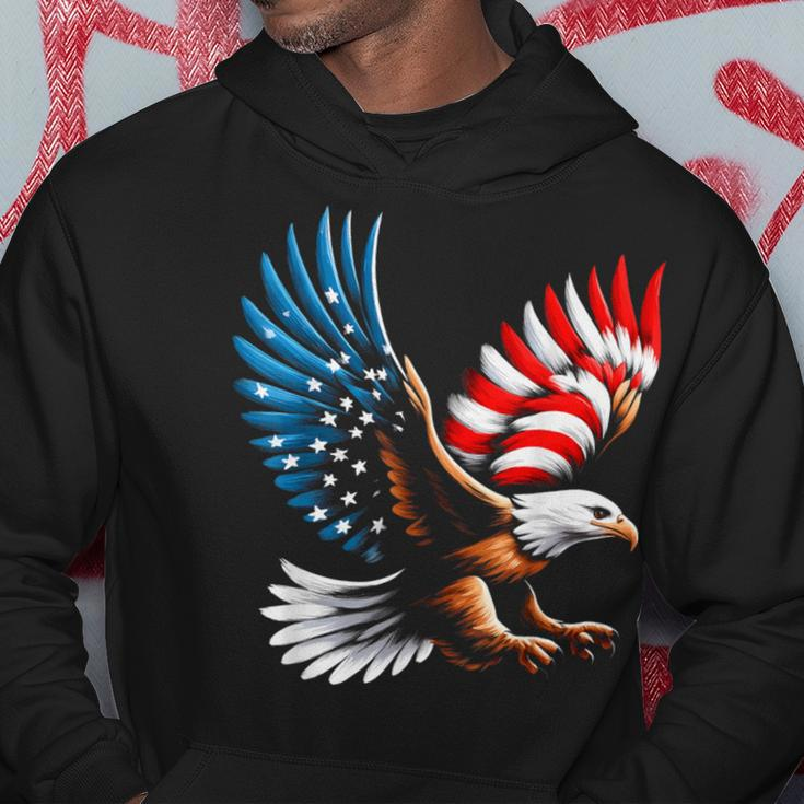 Bald Eagle & Patriotic American Flag 4Th Of July Hoodie Funny Gifts