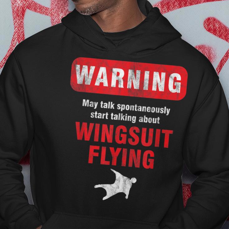 Base Jumper Skydiver Warning May Talk About Wingsuit Flying Hoodie Unique Gifts