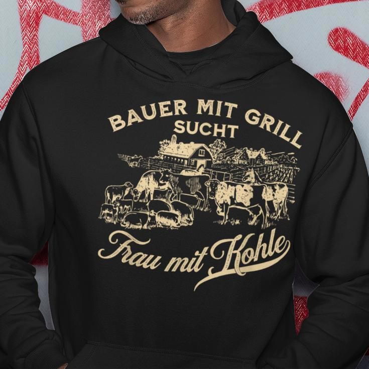 'Bauer Mit Grill Sucht Frau Mit Kohle' German Language Hoodie Lustige Geschenke