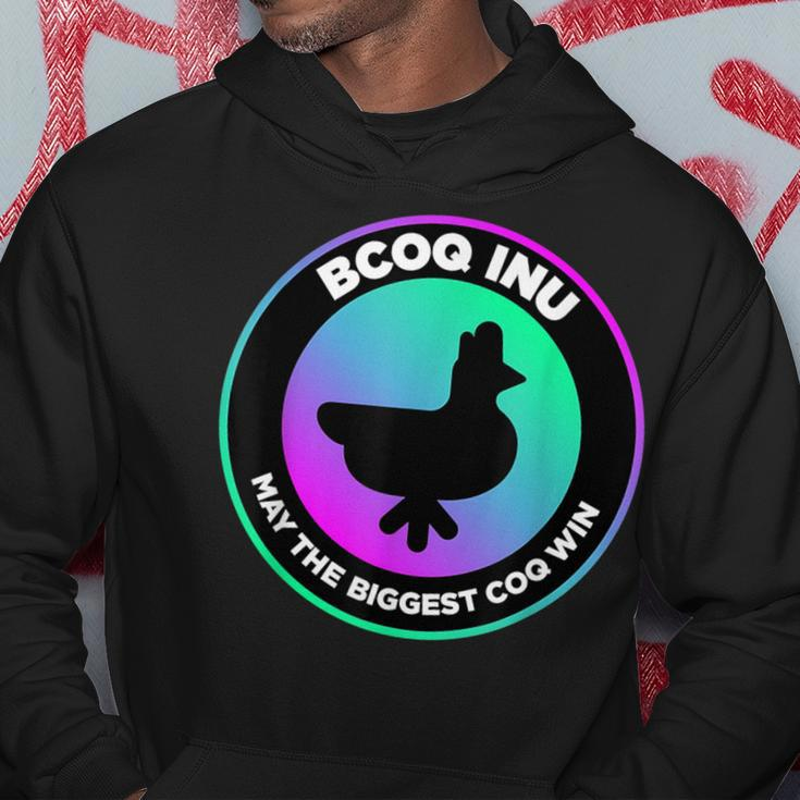 Beautiful Black Coq Inu Silhouette Cryptocurrency Hoodie Unique Gifts