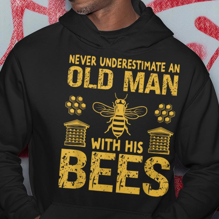 Beekeeping Never Underestimate An Old Man With His Bees Hoodie Funny Gifts