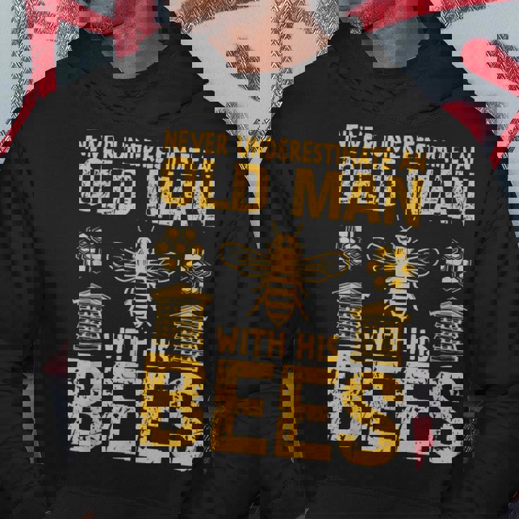 Beekeeping Never Underestimate An Old Man With His Bees Hoodie Funny Gifts