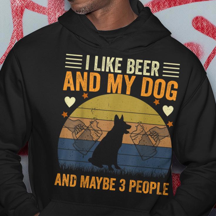 I Like Beer And My Dog And Maybe 3 People Vintage Hoodie Unique Gifts