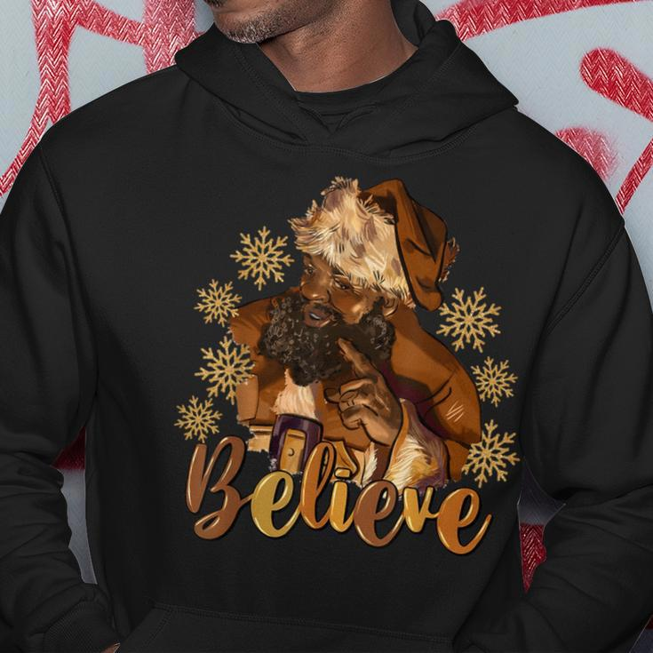 Believe Black Afro African Santa Claus Hat Melanin Family Hoodie Unique Gifts