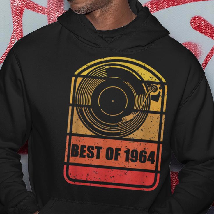 Best Of 1964 60Th Birthday Vintage Vinyl Record Player Retro Hoodie Unique Gifts