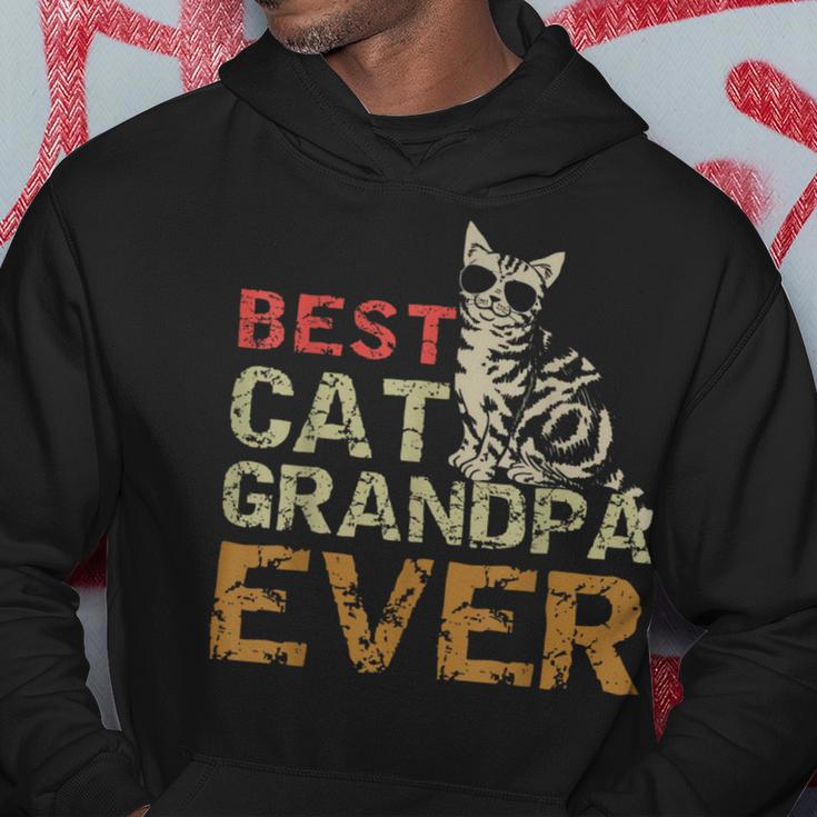 Best Cat Grandpa Ever Cat Kitty Lover Retro Style Hoodie Unique Gifts