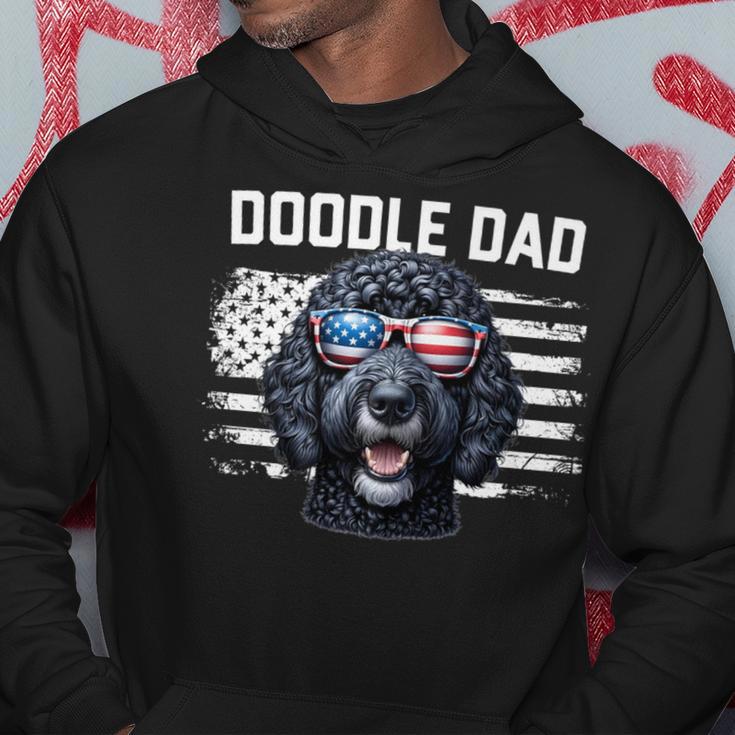 Best Doodle Dad American Flag Black Goldendoodle Dad Hoodie Unique Gifts