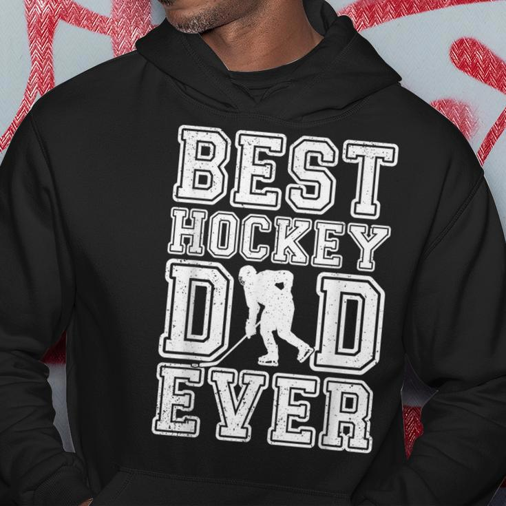 Best Hockey Dad Ever Father's Day Ice Hockey Vintage Daddy Hoodie Unique Gifts