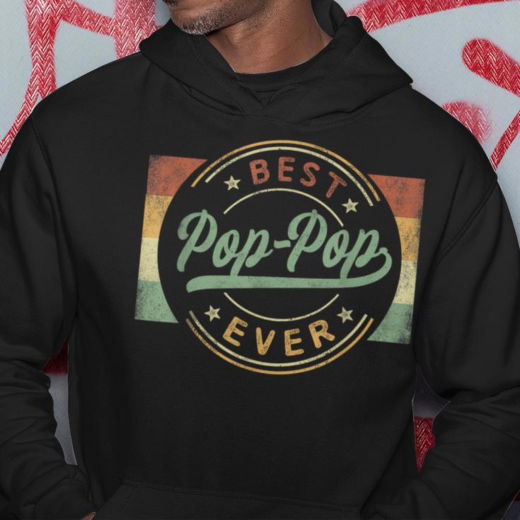 Best Pop-Pop Ever Emblem Father's Day Poppop Grandpa Hoodie Funny Gifts