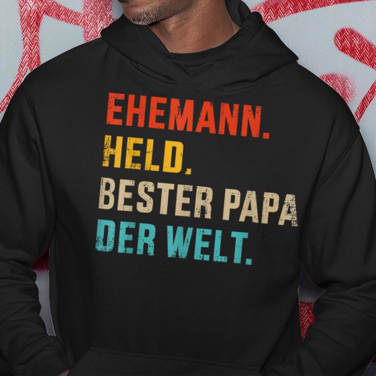 Bester Papa Der Welt Husband Hero Father's Day Christmas Kapuzenpullover Lustige Geschenke