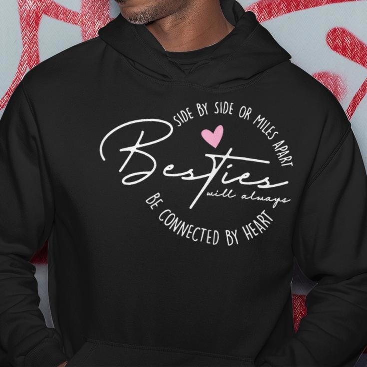 Besties Will Always Be Connected By Heart Bff Best Friends Hoodie Personalized Gifts