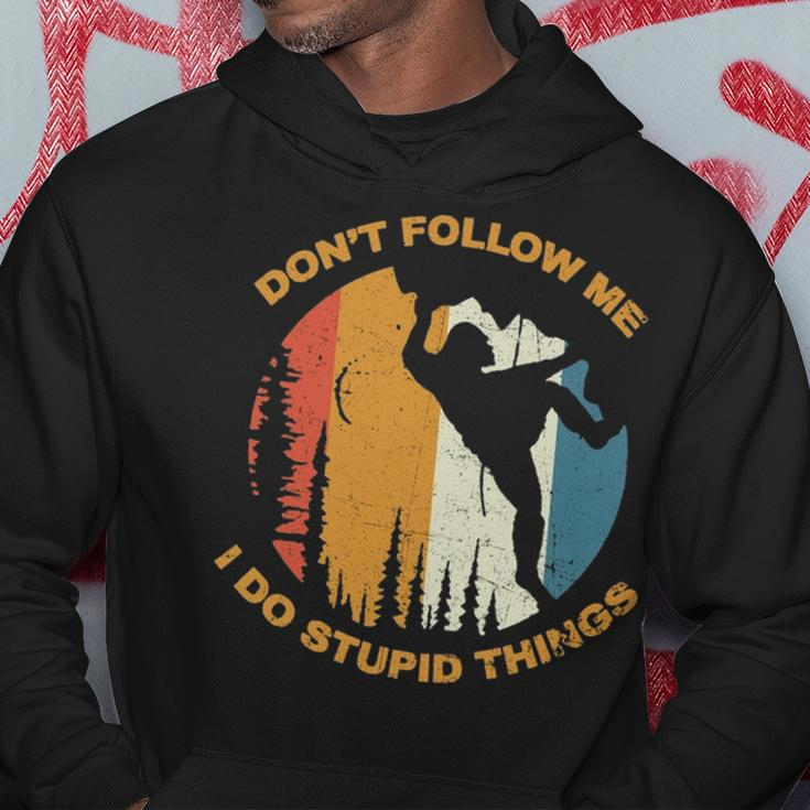 Bigfoot Rock Climbing I Do Stupid Things Hoodie Unique Gifts