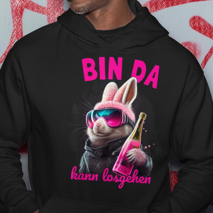 Bin Da Kann Losgehen Bunny Party Hoodie Lustige Geschenke