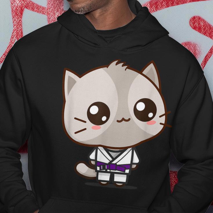 Bjj Brazilian Jiu Jitsu Purple Belt Kawaii Cat Hoodie Unique Gifts