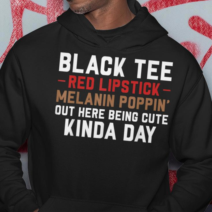 Black Red Lipstick Melanin Brown Skin Black History Hoodie Unique Gifts