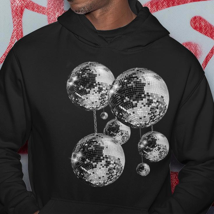 Black And White Disco Ball Pattern 70S 80S Retro Vintage Hoodie Unique Gifts