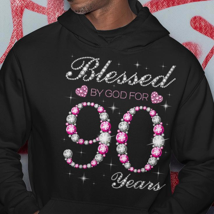 Blessed By God For 90 Years Old 90Th Birthday Party B-Day Hoodie Funny Gifts