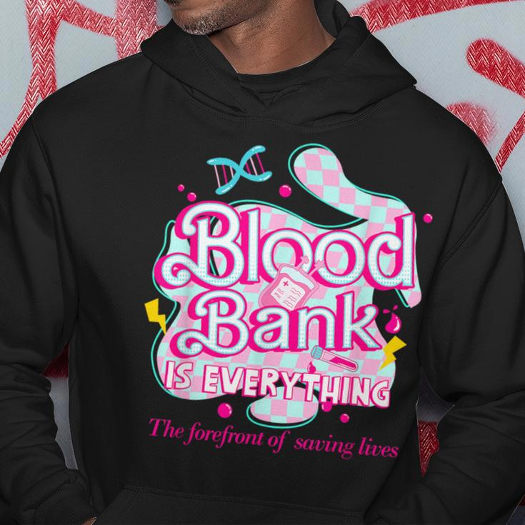 Blood Bank Is Everything Pink Retro Lab Week 2024 Med Tech Hoodie Unique Gifts