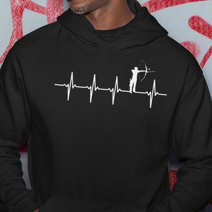 Bogenschießen Herzschlag Heartbeat Bogenschützen Geschenk Hoodie Lustige Geschenke